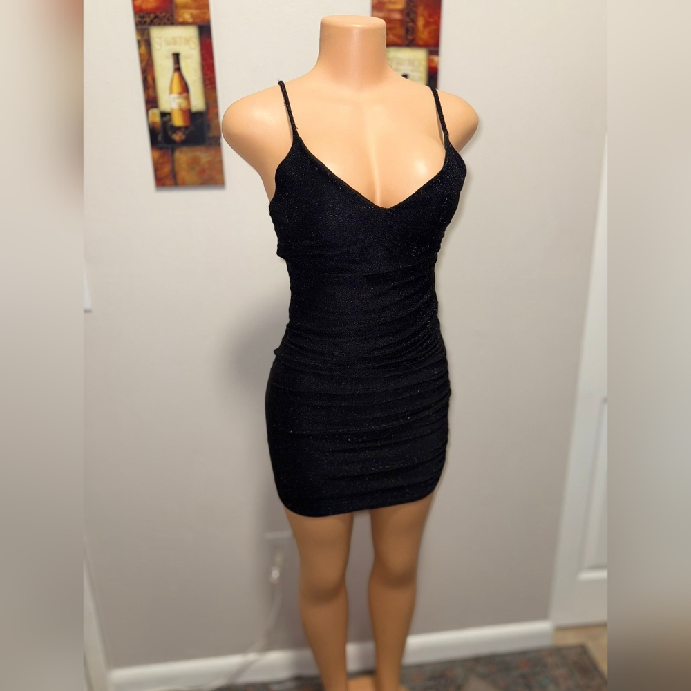 Mini Black dress sparkling size L